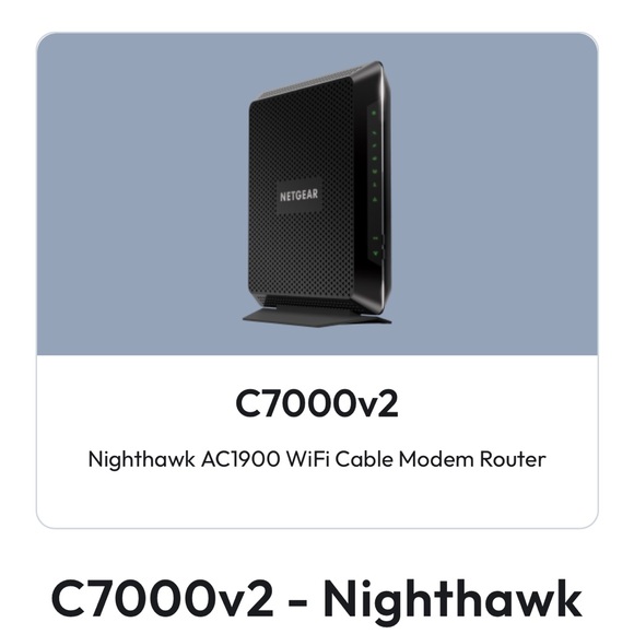 NETGEAR Nighthawk Cable Modem & WiFi 5 Router Combo (C7000) - Picture 3 of 6